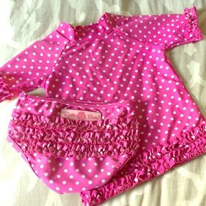 SOLD - Matching Rash Guard and Swim Bottoms